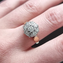 Load image into Gallery viewer, Vintage 18ct Yellow and White Gold Diamond Cluster Ring, Circa 1950
