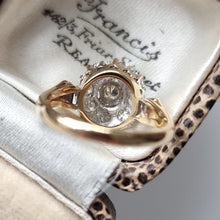 Load image into Gallery viewer, Vintage 18ct Yellow and White Gold Diamond Cluster Ring, Circa 1950