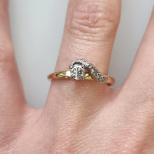 Load image into Gallery viewer, Vintage 18ct Yellow & White Gold Diamond Crossover Ring, 0.23ct modelled