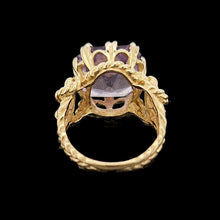 Load image into Gallery viewer, Vintage 9ct Yellow Gold Amethyst Rope Design Statement Ring
