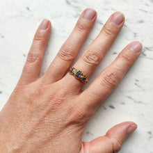 Load image into Gallery viewer, Antique 18ct Yellow Gold Sapphire and Diamond Five Stone Ring