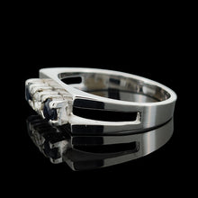Load image into Gallery viewer, Vintage 18ct White Gold Sapphire and Diamond Three Stone Ring