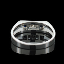 Load image into Gallery viewer, Vintage 18ct White Gold Sapphire and Diamond Three Stone Ring