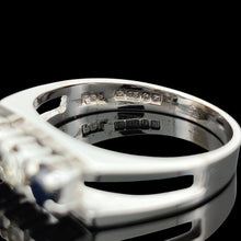 Load image into Gallery viewer, Vintage 18ct White Gold Sapphire and Diamond Three Stone Ring