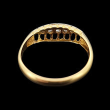 Load image into Gallery viewer, Antique 18ct Yellow Gold Diamond Boat Shaped Ring back
