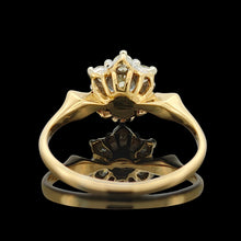 Load image into Gallery viewer, Vintage 18ct Yellow and White Gold Brilliant Cut Diamond Cluster Ring