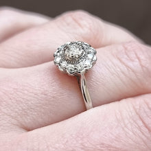 Load image into Gallery viewer, Vintage 18ct White Gold Diamond Cluster Ring, 0.30ct modelled