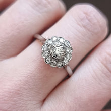 Load image into Gallery viewer, Vintage 18ct White Gold Diamond Cluster Ring, 0.30ct modelled