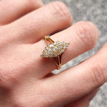 Load image into Gallery viewer, Antique 18ct Gold Diamond Navette Cluster Ring, Hallmarked Birmingham 1914 modelled