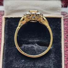Load image into Gallery viewer, Vintage 18ct Yellow & White Gold Sapphire and Diamond Cluster Ring from above