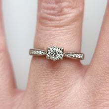 Load image into Gallery viewer, 18ct White Gold Diamond Ring with Diamond Shoulders, 0.33ct modelled