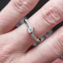 Load image into Gallery viewer, 18ct White Gold Pear and Brilliant Cut Diamond Engagement Ring, 0.30 Carats