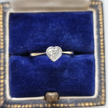 Load image into Gallery viewer, Vintage 18ct Gold Heart Shaped Diamond Solitaire Ring, 0.33ct in box