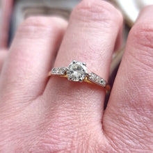 Load image into Gallery viewer, Vintage 18ct Gold and Platinum Brilliant Cut Diamond Engagement Ring, 0.62ct modelled