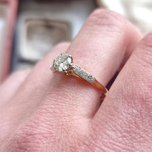 Load image into Gallery viewer, Vintage 18ct Gold and Platinum Brilliant Cut Diamond Engagement Ring, 0.62ct modelled