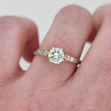Load image into Gallery viewer, Vintage 18ct Gold and Platinum Brilliant Cut Diamond Engagement Ring, 0.62ct modelled