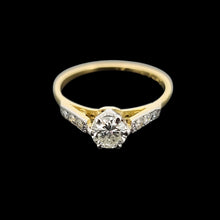 Load image into Gallery viewer, Vintage 18ct Gold and Platinum Brilliant Cut Diamond Engagement Ring, 0.62ct front