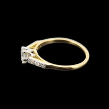 Load image into Gallery viewer, Vintage 18ct Gold and Platinum Brilliant Cut Diamond Engagement Ring, 0.62ct side