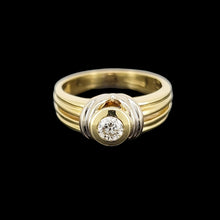 Load image into Gallery viewer, Vintage 18ct Yellow & White Gold Diamond Solitaire Ring, 0.40ct on a black background