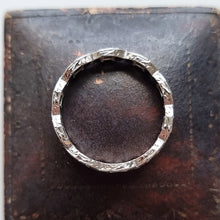 Load image into Gallery viewer, Art Deco Platinum Diamond Crossover Full Eternity Ring side profile