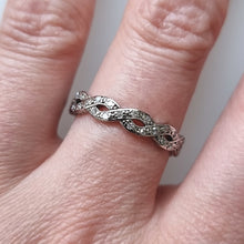 Load image into Gallery viewer, Art Deco Platinum Diamond Crossover Full Eternity Ring modelled