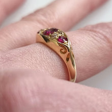 Load image into Gallery viewer, Antique 18ct Gold Ruby and Diamond Ring, Hallmarked Birmingham 1911 modelled