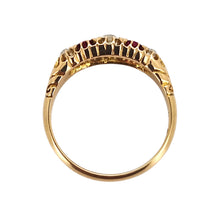 Load image into Gallery viewer, Victorian 18ct Gold Ruby and Old Cut Diamond Half Hoop Ring side profile