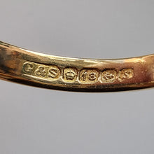 Load image into Gallery viewer, Vintage 18ct Gold Sapphire and Diamond Carved Half Hoop Ring 1970's hallmark