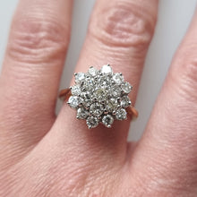 Load image into Gallery viewer, Vintage 18ct Yellow & White Gold Diamond Cluster Ring, 1.55ct modelled