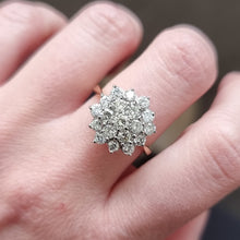 Load image into Gallery viewer, Vintage 18ct Yellow & White Gold Diamond Cluster Ring, 1.55ct modelled