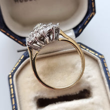 Load image into Gallery viewer, Vintage 18ct Yellow & White Gold Diamond Cluster Ring, 1.55ct side