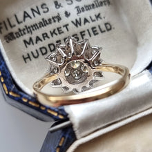 Load image into Gallery viewer, Vintage 18ct Yellow & White Gold Diamond Cluster Ring, 1.55ct behind head