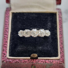 Load image into Gallery viewer, Vintage 18ct Gold Old Cut Diamond Five Stone Ring, 1.40ct in box