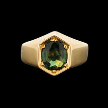 Load image into Gallery viewer, 18ct Yellow Gold Solitaire Green Sapphire Ring