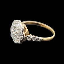 Load image into Gallery viewer, Antique 18ct Gold & Platinum Diamond Daisy Cluster Ring, 0.80ct side