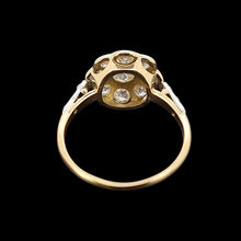 Load image into Gallery viewer, Antique 18ct Gold & Platinum Diamond Daisy Cluster Ring, 0.80ct back