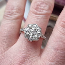 Load image into Gallery viewer, Antique 18ct Gold & Platinum Diamond Daisy Cluster Ring, 0.80ct modelled