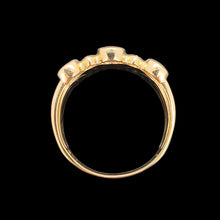 Load image into Gallery viewer, 18ct Yellow Gold Sapphire and Diamond Five Stone Bezel Set Ring