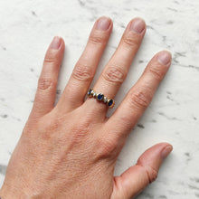 Load image into Gallery viewer, 18ct Yellow Gold Sapphire and Diamond Five Stone Bezel Set Ring