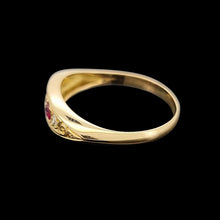Load image into Gallery viewer, Antique 18ct Yellow Gold Ruby and Diamond Five Stone Ring