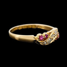 Load image into Gallery viewer, Antique 18ct Yellow Gold Ruby and Diamond Ring, Hallmarked Chester 1902