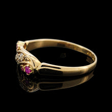 Load image into Gallery viewer, Antique 18ct Yellow Gold Ruby and Diamond Ring, Hallmarked Chester 1902