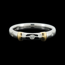Load image into Gallery viewer, Vintage 18ct Yellow and White Gold Three Stone Diamond Band