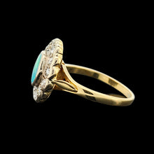 Load image into Gallery viewer, 18ct Yellow Gold Opal and Brilliant Cut Diamond Cluster Ring