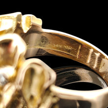 Load image into Gallery viewer, Vintage 14K Yellow Gold Old Cut Diamond Frilled Dress Ring, 0.30ct