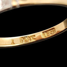 Load image into Gallery viewer, PLAT and 18CT stamps inside a yellow gold ring shank