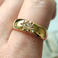 Load image into Gallery viewer, Vintage 18ct Yellow Gold Old Cut Diamond Gypsy Set Ring, 0.30 Carats, London 1980