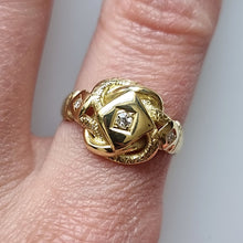 Load image into Gallery viewer, Antique 18ct Gold Diamond Knot Ring, Hallmarked Chester 1917 modelled