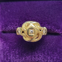 Load image into Gallery viewer, Antique 18ct Gold Diamond Knot Ring, Hallmarked Chester 1917 in box