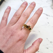 Load image into Gallery viewer, Vintage 18ct Gold Tiger's Eye and Diamond Dress Ring modelled
